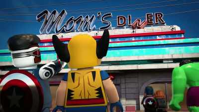 The place is called Mom's
Diner. That's just adorable. - LEGO Marvel Avengers: Code Red