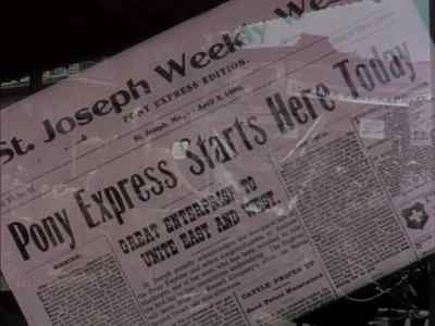 "THE PONY EXPRESS WILL LEAVE HERE TODAY." - Pony Express