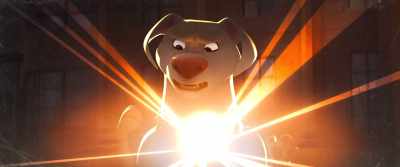 The punch causes a blast
which takes out - DC League of Super Pets
