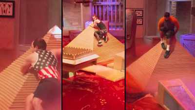 The pyramid claimed multiple victims
from the last episode, - Floor Is Lava