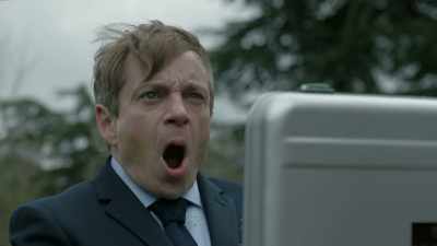 The queen eats a farmer. - Sharknado 5: Global Swarming