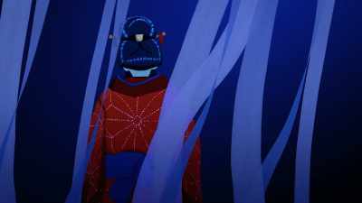 The rain washed away
the dye on her kimono, - BLUE EYE SAMURAI