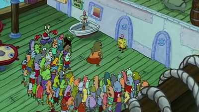 The restaurant was
silent that day - SpongeBob DocuPants