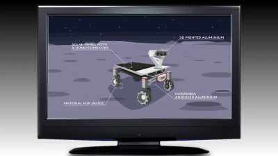 The rover is made
of different materials, - American Moon
