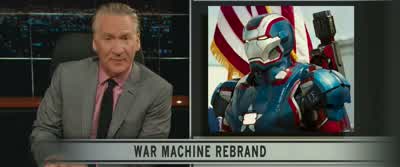 The same suit but painted red white and blueLook at that And they also renamed him Iron PatriotYou know just in case the paint was too subtle - Iron Man 3