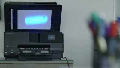 The scanner is scanning,
receiving the message. - Cyberwar