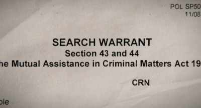 The search warrant that was
used to execute the raid, - Kim Dotcom: Caught in the Web