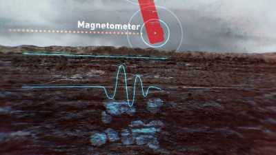 The sensor on the bottom detects
any changes to that magnetic field - Secrets of the Underground