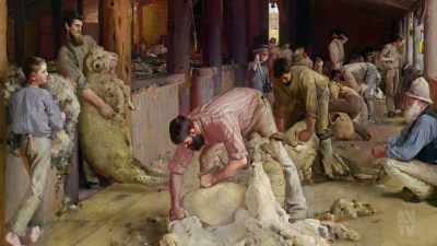 The shearers,
SONG: # Click go the shears, boys - Aussie Inventions That Changed The World