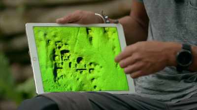 The site was originally thought
to be about 60 structures, - Lost Treasures of the Maya