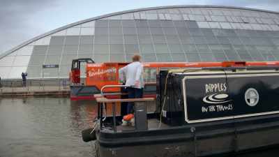 The skippers steer their barges
into water tight gondolas - Europe From Above