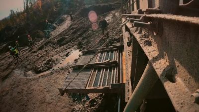 The sluice boxes
are still down. - Gold Rush