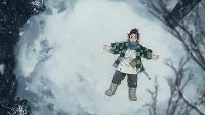 The snow saved me. - Demon Slayer: Kimetsu no Yaiba