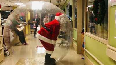 The space bubble allowed us to
be able to bring Santa to our - The Flaming Lips Space Bubble Film