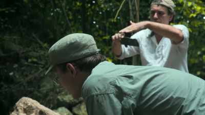 The stone got heated
and then flaked off, - Lost Treasures of the Maya