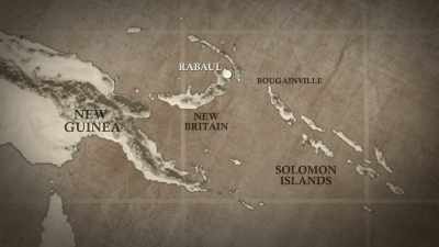 The strongest
Japanese base in the area. - The Pacific War in Color