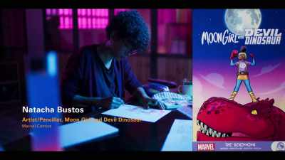 The style in which she draws
Moon Girl and Devil Dinosaur, - Marvel's 616