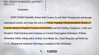 The suit was for committing fraud - Fyre