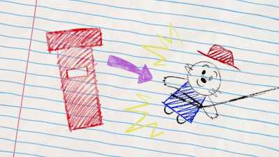 The T-Rex runs as fast as he can
and pulls Paddington out! - The Adventures of Paddington