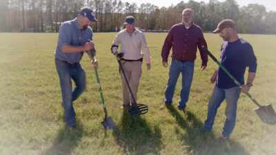 ...the team found
a small piece of evidence, - The Curse of Civil War Gold
