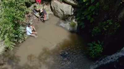 ‐ The team secures
Greg's tether rope - Lost Gold of World War II