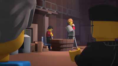 The theater is a front
to make counterfeit Mrs. Sugar's pies! - LEGO City Adventures