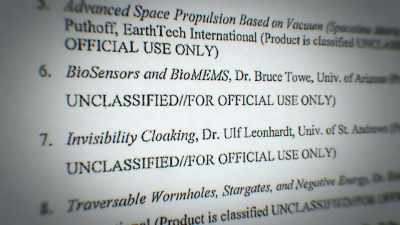 The third and
most controversial theory - Unidentified: Inside America's UFO Investigation