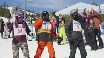 The three riders advancing
to the final round are: - Powder Pup