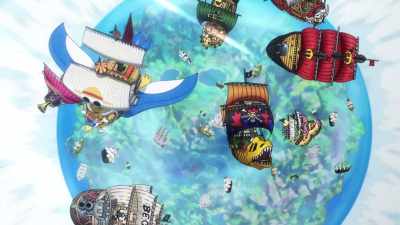 The top group has climbed up
the Knock Up Stream! - One Piece: Stampede