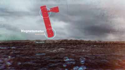 The top sensor measures
Earth's baseline magnetic field, - Secrets of the Underground