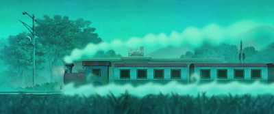 The train stopped
at a small station. - Be with You