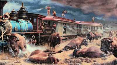 "The train stopped, and such
a scrambling and screeching - The American Buffalo