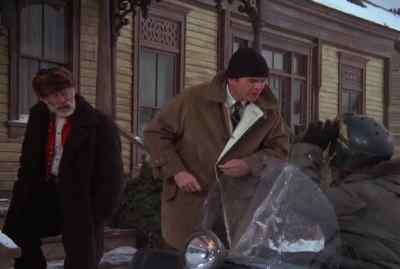 The train's stuck.
There's been an avalanche. - Snowball Express