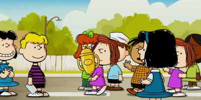The trophy for first place
goes to Lucy and Sch… - Snoopy Presents: Welcome Home, Franklin