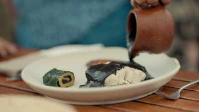 The turkey is marinated
with herbs and slow-cooked, - Eva Longoria: Searching for Mexico