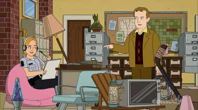 - The turntable's not even spinning.
- Oh yeah, that's broken. - Corner Gas Animated