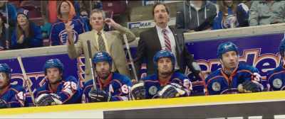 The two combatants
step back out on the ice... - Goon: Last of the Enforcers