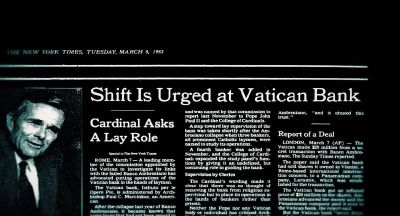 The Vatican says, OK, we can never - Murder of God's Banker