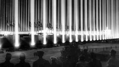 The vertical torchlights
made columns like a Roman temple. - The Eyes of Orson Welles
