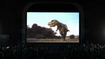 The walking Rex in a field, comes walking, - The Movies That Made Us