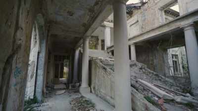 The wall paper.
These beautiful staircases. - Mysteries of the Abandoned