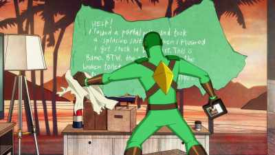 The wall, the writing,
the writing on the wall, - Kite Man: Hell Yeah!