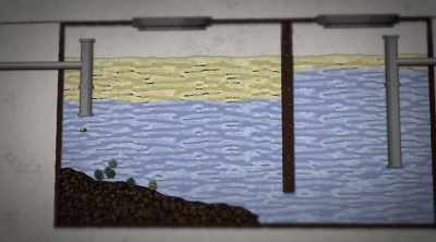 The waste water from sinks
and dishwashers enter here. - Sewer Divers