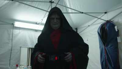 The way it's described in the script - The Skywalker Legacy