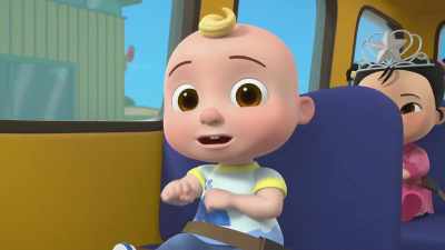 ♪ The wheels on the bus
Go round and round ♪ - CoComelon Lane