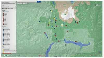 The yellow pins show
unexplained disappearances - Feet of Death