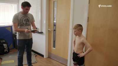 The youngest is 12-year-old
feather weight, Philip. - Stacey Dooley Sleeps Over