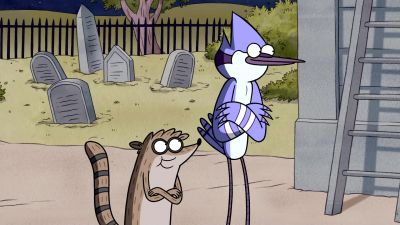 The zombies really do pop out at you. - Regular Show