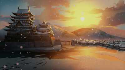 [theme music playing] - BLUE EYE SAMURAI