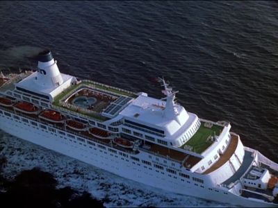 [Theme music playing] - The Love Boat